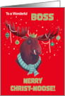 Boss Merry Christ Moose Pun Red card