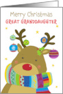 Great Granddaughter Christmas Cute Colorful Reindeer card