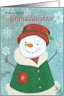 Granddaughter Christmas Cute Girl Snowman card