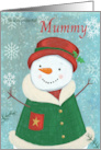 Mummy Christmas Cute Girl Snowman card