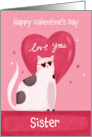 Sister Valentine’s Day Cat Purr-fection card