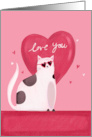 Love You Heart Cat Purr-fection card