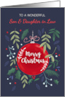Son and Daughter in Law Christmas Red Ornament Berries card