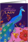 Fabulous Lady Birthday Peacock card