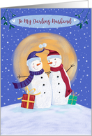 For My Darling Husband Christmas Snowman Couple card