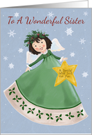 For Sister Christmas Angel Relation Family card