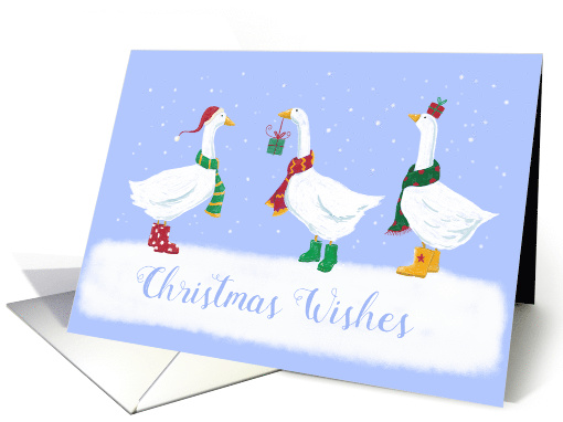 Christmas Wishes Holiday Geese in Wellies with Gifts card (1547770)