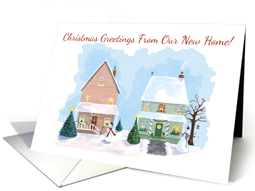 Christmas Greetings New Home Winter Houses card (1548058)