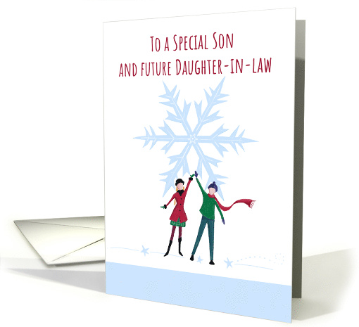 Christmas Couple Son and Future Daughter in Law Snowflake card