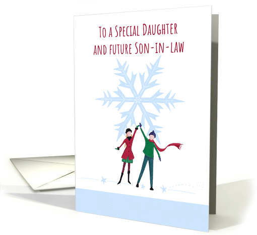 Christmas Couple Daughter and Future Son in Law Snowflake card