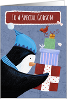 Christmas Special Godson Penguin Parcels card