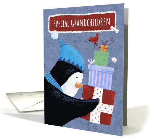 Christmas Special Grandchildren Penguin Parcels card (1552002)