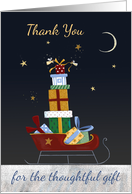 Christmas Thank You Sleigh of Gifts card