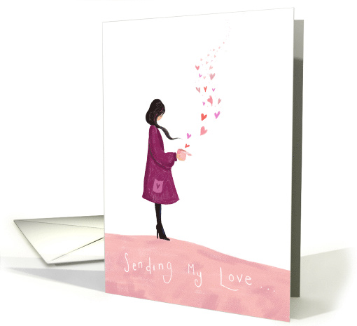 Sending My Love Girl Hearts card (1553324)