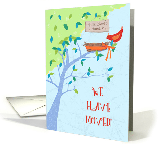 We have Moved Bird Nest Tree card (1553730)