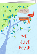 We have Moved Bird Nest Tree card