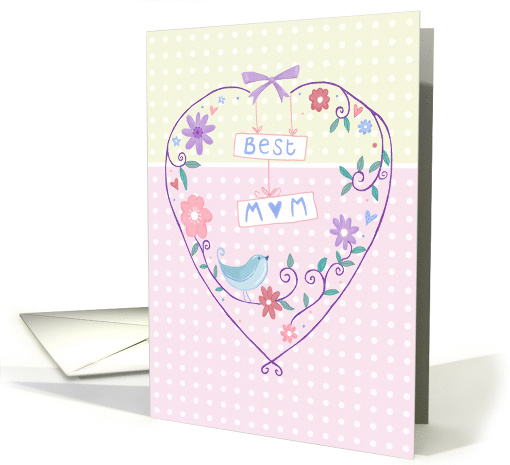 Best Mother's Day Birdie Floral Heart card (1554482)