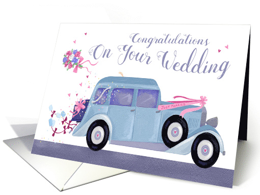 Congratulations on your Wedding Vintage Car card (1554706)