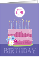 Special Aunt Birthday Cake with Candles card