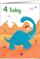 4 Today Birthday Boy Dinosaur card