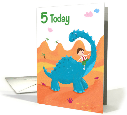 5 Today Birthday Boy Dinosaur card (1572308)