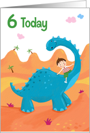 6 Today Birthday Boy Dinosaur card