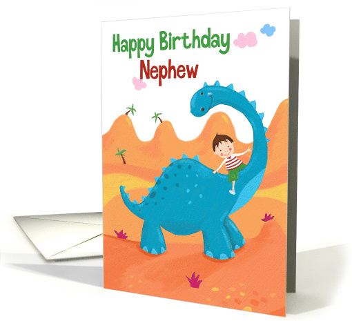 Happy Birthday Nephew Boy Blue Dinosaur card (1572316)