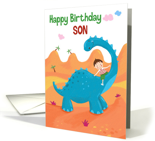 Happy Birthday Son Boy Blue Dinosaur card (1572318)