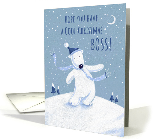 Cool Christmas Boss Blue Polar Bear card (1572328)