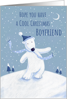 Cool Christmas Boyfriend Blue Polar Bear card