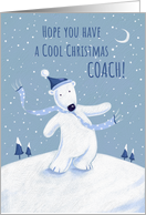Cool Christmas Coach Blue Polar Bear card