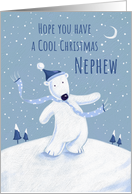 Cool Christmas Nephew Blue Polar Bear card