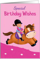 Special Birthday Wishes Horse Riding Girl card