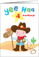 Happy Birthday Cowboy Horse Star 4 Today card