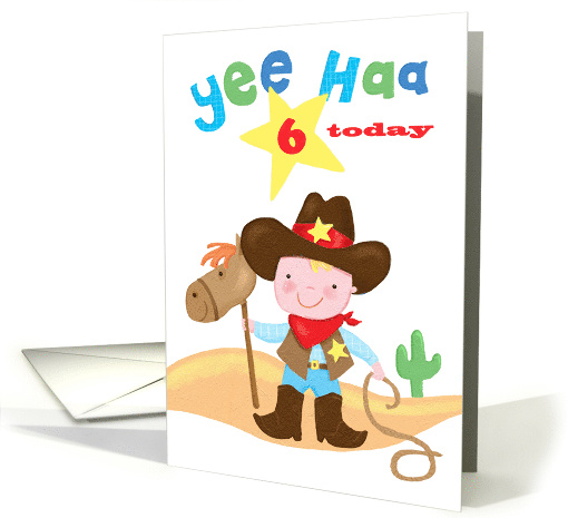 Happy Birthday Cowboy Horse Star 6 Today card (1573050)