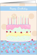 Happy Birthday Floral Cake card