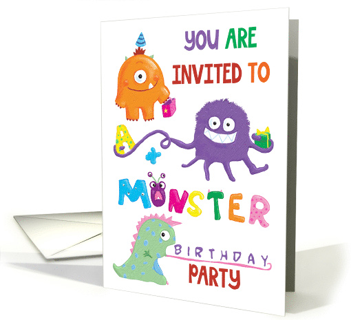 Fun Monster Birthday Party Invitation card (1579300)