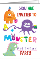 Fun Monster Birthday Party Invitation card