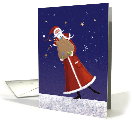 Santa Claus with Christmas Sack of Gifts card (1587622)