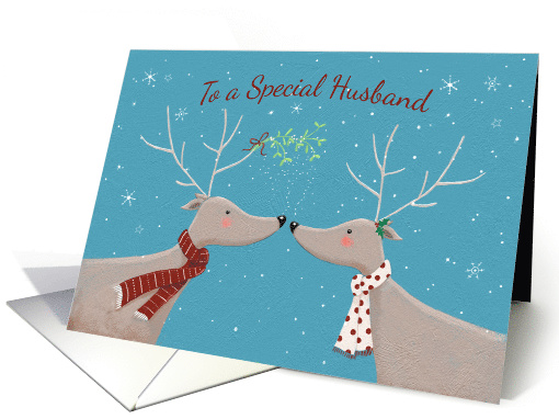 Special Husband Christmas Reindeers Mistletoe card (1589498)