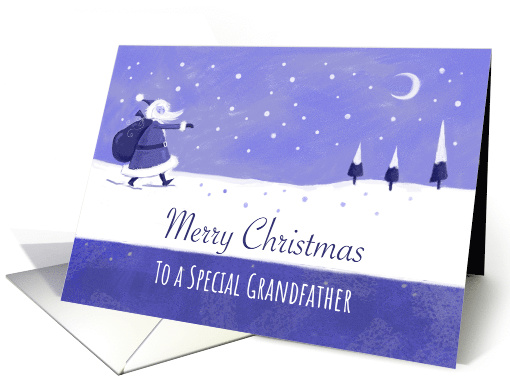 Blue Snowy Santa Landscape Grandfather card (1590082)