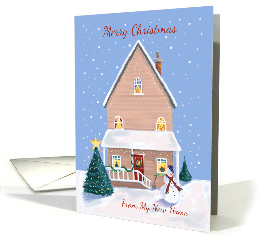My New Home Christmas House with Snowman card (1590230)
