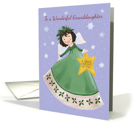 Granddaughter Christmas Angel with Star card (1590312)