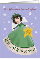 Granddaughter Christmas Angel with Star card