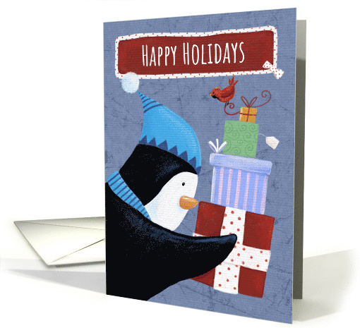 Happy Holidays Penguin Parcels card (1590632)