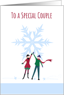 Christmas Special Couple Modern Snowflake card
