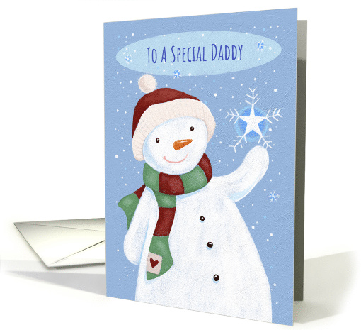 Daddy Christmas Cheer Snowflake Snowman card (1590918)