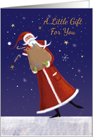 Gift Money Christmas Card Moonlight Santa card
