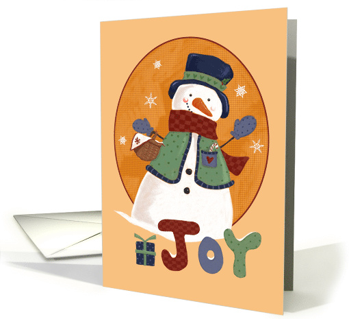 Joy Snowman Folk Christmas Holiday card (1592676)