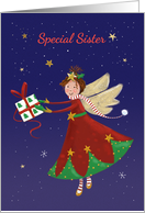 Sister Christmas Holiday Fairy Angel card